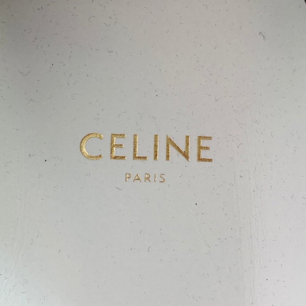 CELINE Fall 2019 Size 9 Black White Marbled Canvas Lace-Up Sneakers - Picture 7 of 10